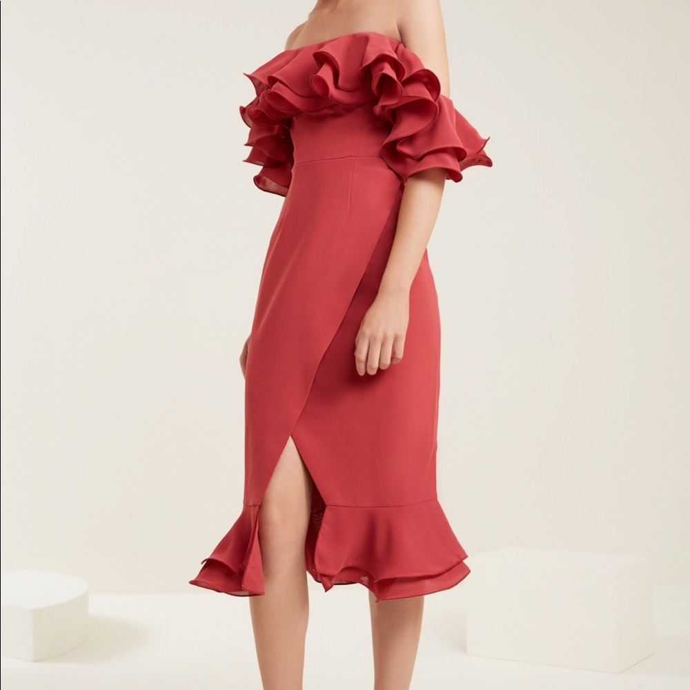 C/MEO Collective immerse ruffle midi dress